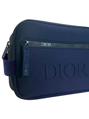 DIOR Men's Toiletry Pouch Travel Bag Navy Blue Authentic Sauvage New